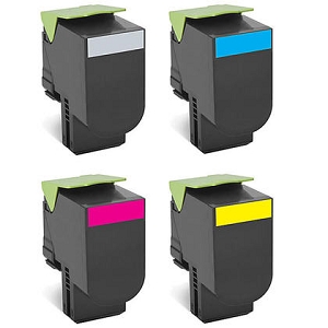 Compatible 4 Pack Lexmark 801S CX310, CX410, CX510  Standard Yield Toner Cartridges